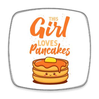 Pancake Lover Kids Girl This Girl - Viereckiger Kühlschrankmagnet - Weiß - Vorne