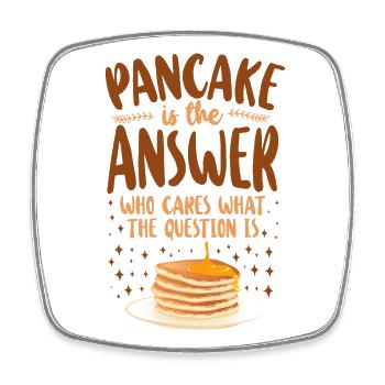 Pancake Lover Kids Pancake Is The - Square fridge magnet - white - Front