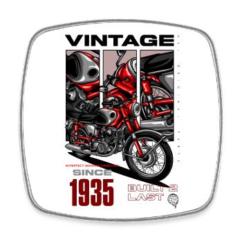 Moto Vintage Motards Motard Anniversaire 1935 - Magnet carré - blanc - Devant