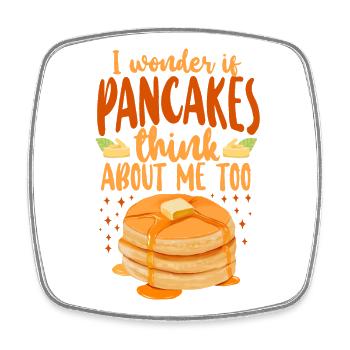 Pancake Lover Kids I Wonder If - Viereckiger Kühlschrankmagnet - Weiß - Vorne