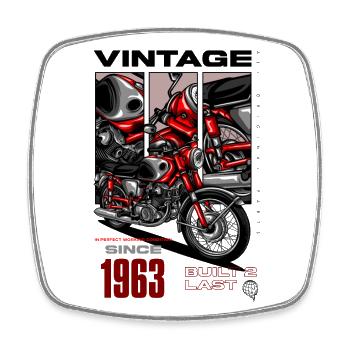 Moto Vintage Motards Motard Anniversaire 1963 - Magnet carré - blanc - Devant