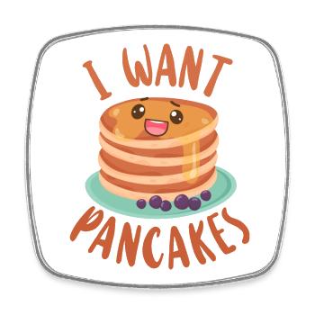 Amoureux des crêpes Les enfants je veux des crêpes - Magnet carré - blanc - Devant