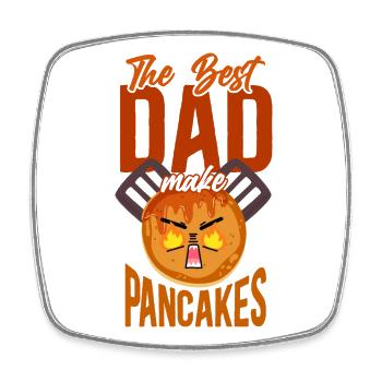 Pancake Lover Kids Dad The Best - Square fridge magnet - white - Front