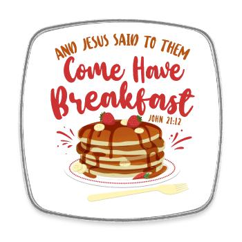 Citation biblique pour enfants amoureux des crêpes - Magnet carré - blanc - Devant