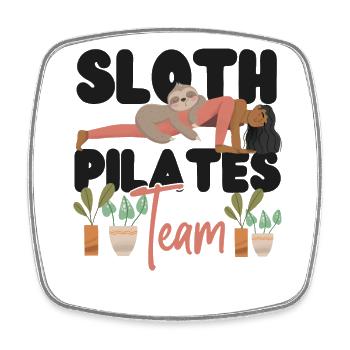 Pilates Instructor Teacher Sloth - Viereckiger Kühlschrankmagnet - Weiß - Vorne