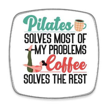 Pilates Instructor Teacher Coffee - Square fridge magnet - white - Front