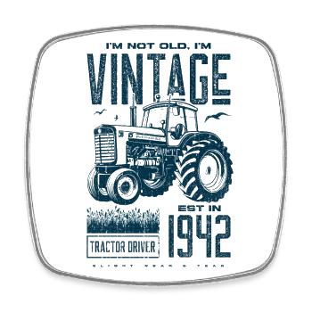 Vintage Traktor Landwirt Geburtstag geboren 1942 - Viereckiger Kühlschrankmagnet - Weiß - Vorne
