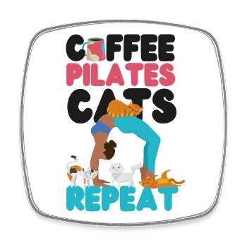 Pilates Instructor Teacher Coffee - Square fridge magnet - white - Front