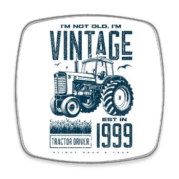 Vintage Traktor Landwirt Geburtstag Geboren 1930 - Viereckiger Kühlschrankmagnet - Weiß - Vorne
