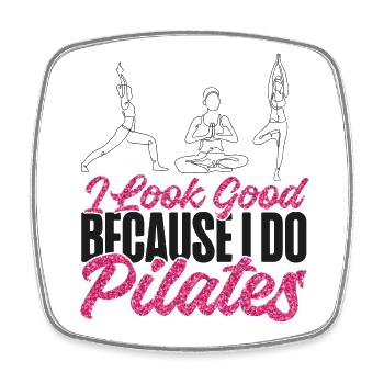 Pilates Instructor Teacher I Look - Viereckiger Kühlschrankmagnet - Weiß - Vorne