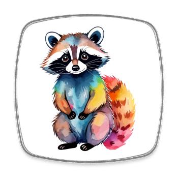 Illustration aquarelle de raton laveur - Magnet carré - blanc - Devant