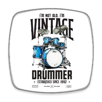 Je ne suis pas vieux je suis Vintage rétro 1992 batteur - Magnet carré - blanc - Devant