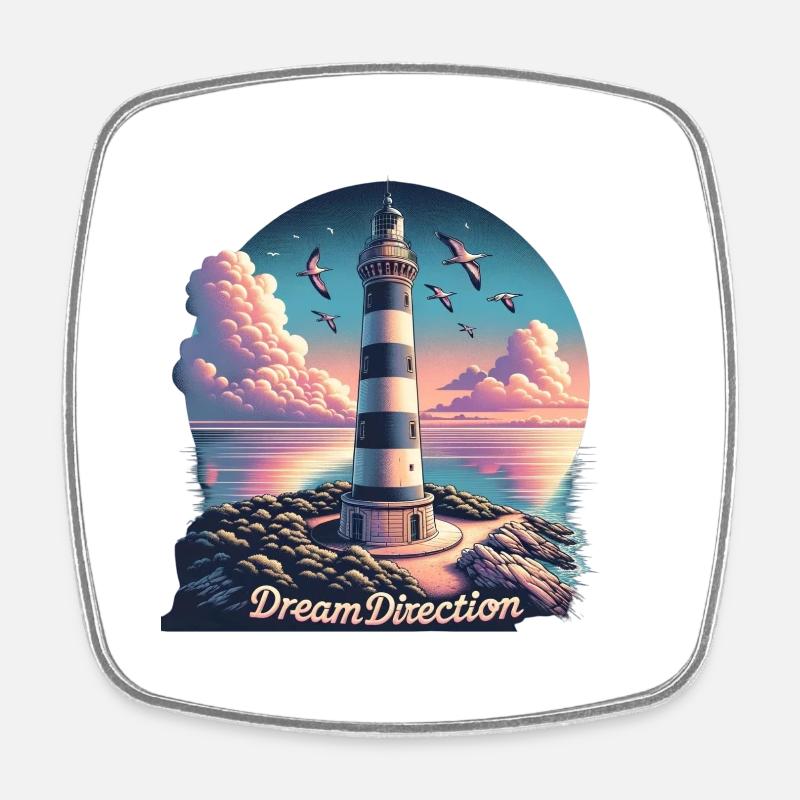 Dream direction - Square fridge magnet - white