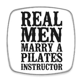 Pilates Instructor Teacher Husband - Viereckiger Kühlschrankmagnet - Weiß - Vorne