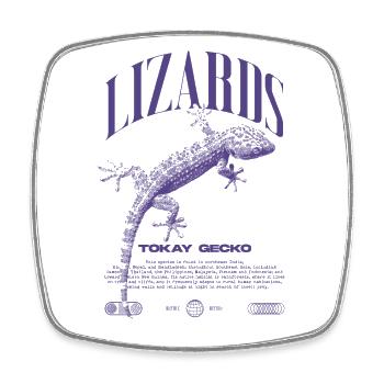 Tokay Gecko Streetwear Eidechsenwärter - Viereckiger Kühlschrankmagnet - Weiß - Vorne