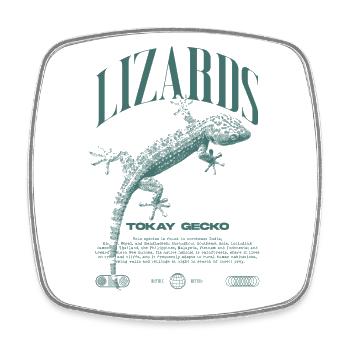 Tokay Gecko Streetwear Eidechsenwärter - Viereckiger Kühlschrankmagnet - Weiß - Vorne