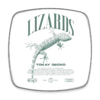 Tokay Gecko Streetwear Lizard Keeper - Magnet carré - blanc - Devant