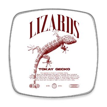 Tokay Gecko Streetwear Eidechsenwärter - Viereckiger Kühlschrankmagnet - Weiß - Vorne