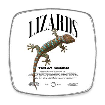Tokay Gecko Streetwear Eidechsenwärter - Viereckiger Kühlschrankmagnet - Weiß - Vorne