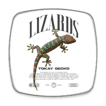 Tokay Gecko Streetwear Lizard Keeper - Magnet carré - blanc - Devant