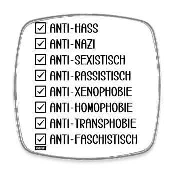 Unity & Respect: Für Gleichheit und gegen Hass - Viereckiger Kühlschrankmagnet - Weiß - Vorne