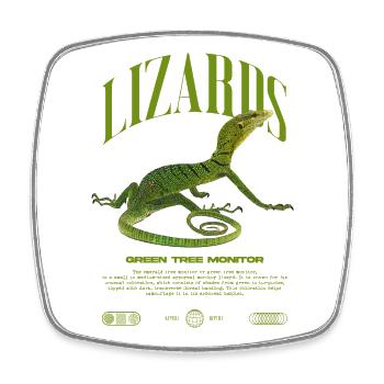 Moniteur d’arbre vert Streetwear gardien de lézard - Magnet carré - blanc - Devant