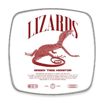Green Tree Monitor Streetwear Lizard Keeper - Square fridge magnet - white - Front
