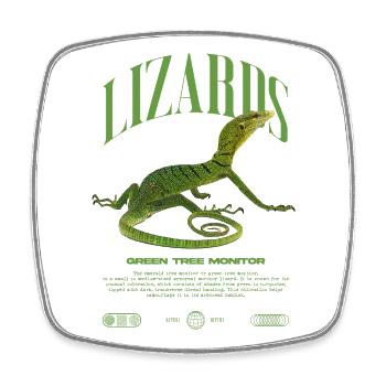Moniteur d’arbre vert Streetwear gardien de lézard - Magnet carré - blanc - Devant