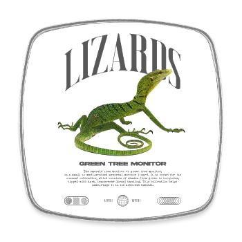 Green Tree Monitor Streetwear Lizard Keeper - Square fridge magnet - white - Front