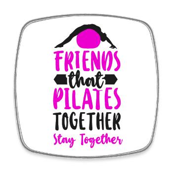 Pilates Instructor Teacher Friends - Viereckiger Kühlschrankmagnet - Weiß - Vorne