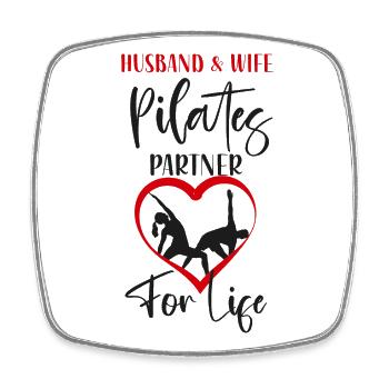 Pilates Instructor Teacher Husband - Viereckiger Kühlschrankmagnet - Weiß - Vorne