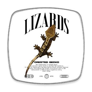 Crested Gecko Streetwear Lizard Keeper - Square fridge magnet - white - Front