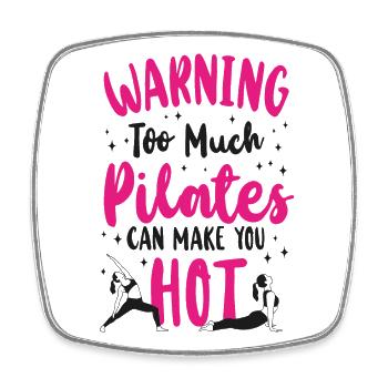 Avertissement de l’instructeur de Pilates - Magnet carré - blanc - Devant