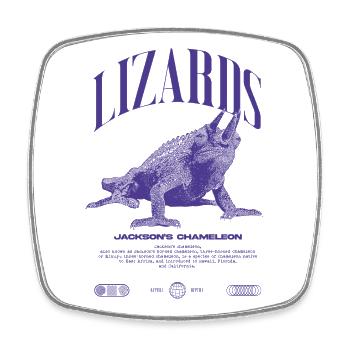 Jackson's Chameleon Streetwear Lizard Keeper - Square fridge magnet - white - Front