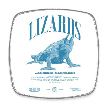 Jackson's Chameleon Streetwear Lizard Keeper - Square fridge magnet - white - Front