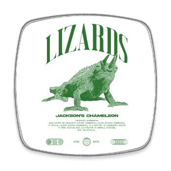 Jackson's Chameleon Streetwear Lizard Keeper - Square fridge magnet - white - Front