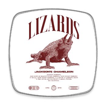 Jackson's Chameleon Streetwear Lizard Keeper - Square fridge magnet - white - Front