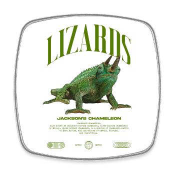 Jackson's Chameleon Streetwear Lizard Keeper - Square fridge magnet - white - Front