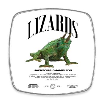 Jackson's Chameleon Streetwear Lizard Keeper - Square fridge magnet - white - Front