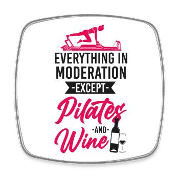 Pilates Instructor Teacher Wine - Square fridge magnet - white - Front
