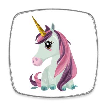 Licorne - Magnet carré - blanc - Devant