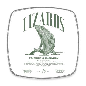 Panther Chameleon Streetwear Lizard Keeper - Square fridge magnet - white - Front