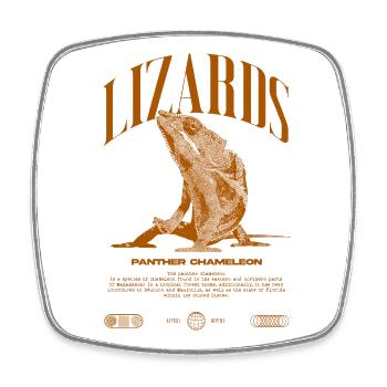 Panthère caméléon Streetwear lézard gardien - Magnet carré - blanc - Devant