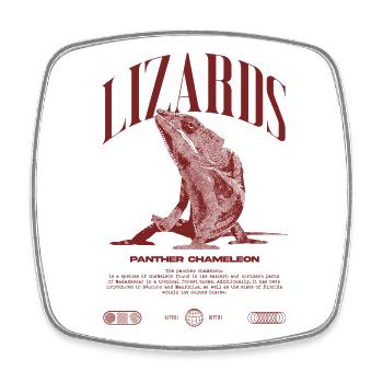Panther Chameleon Streetwear Lizard Keeper - Square fridge magnet - white - Front