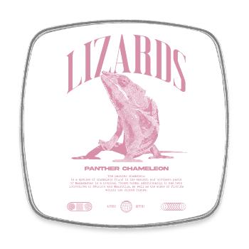 Panthère caméléon Streetwear lézard gardien - Magnet carré - blanc - Devant