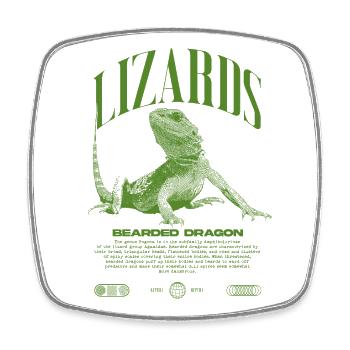 Bearded Dragon Streetwear Lizard Keeper - Square fridge magnet - white - Front