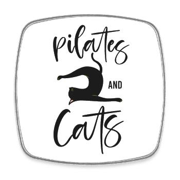 Pilates Instructor Teacher Cat - Viereckiger Kühlschrankmagnet - Weiß - Vorne