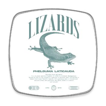 Phelsuma laticauda Day Gecko Lizard Keeper - Square fridge magnet - white - Front
