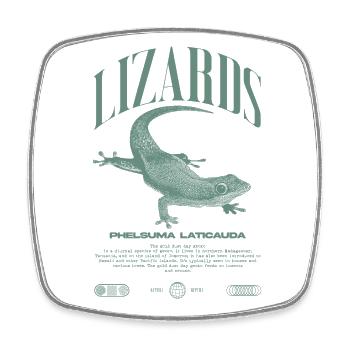 Phelsuma laticauda Day Gecko Lizard Keeper - Square fridge magnet - white - Front