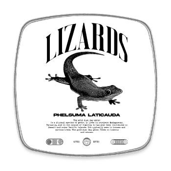 Phelsuma laticauda Day Gecko Lizard Keeper - Square fridge magnet - white - Front